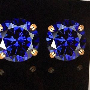 Genuine 14k yellow gold 3.00Tanzinte Earrings👵🏻